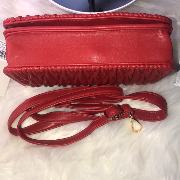 VALENTINO ORLANDI RED CINCHED 2 WAY PURSE - Picture 13 of 15